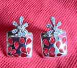 Load image into Gallery viewer, Fancy 92.5 Silver Earrings with LGD
