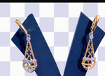 Load image into Gallery viewer, Lab Grown Diamonds  Earrings in 92.5 SilverWith Gold Finish
