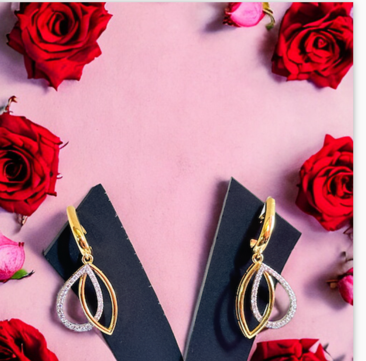 Lab Grown Diamonds Silver Earrings With Gold Finish