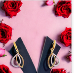 Load image into Gallery viewer, Lab Grown Diamonds Silver Earrings With Gold Finish
