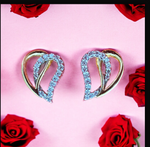 Load image into Gallery viewer, Heart Shape 92.5 Silver Tops with Lab Grown Diamonds In Gold Finish

