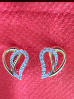 Load image into Gallery viewer, Heart Shape 92.5 Silver Tops with Lab Grown Diamonds In Gold Finish
