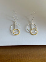 Load image into Gallery viewer, 92.5 silver Geometric design Earring in 2 tone
