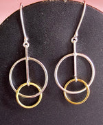 Load image into Gallery viewer, 92.5 silver Geometric design Earring in 2 tone
