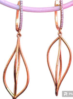 Load image into Gallery viewer, Lab Grown Diamonds Silver Earrings In Gold Finish
