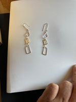 Load image into Gallery viewer, Long 92.5 Silver Geometric Design Earrings

