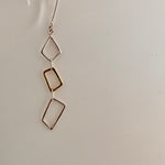 Load image into Gallery viewer, Long 92.5 Silver Geometric Design Earrings
