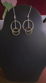 Load and play video in Gallery viewer, 92.5 silver Geometric design Earring in 2 tone
