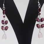 Load image into Gallery viewer, Stunning Red Long Silver Earrings
