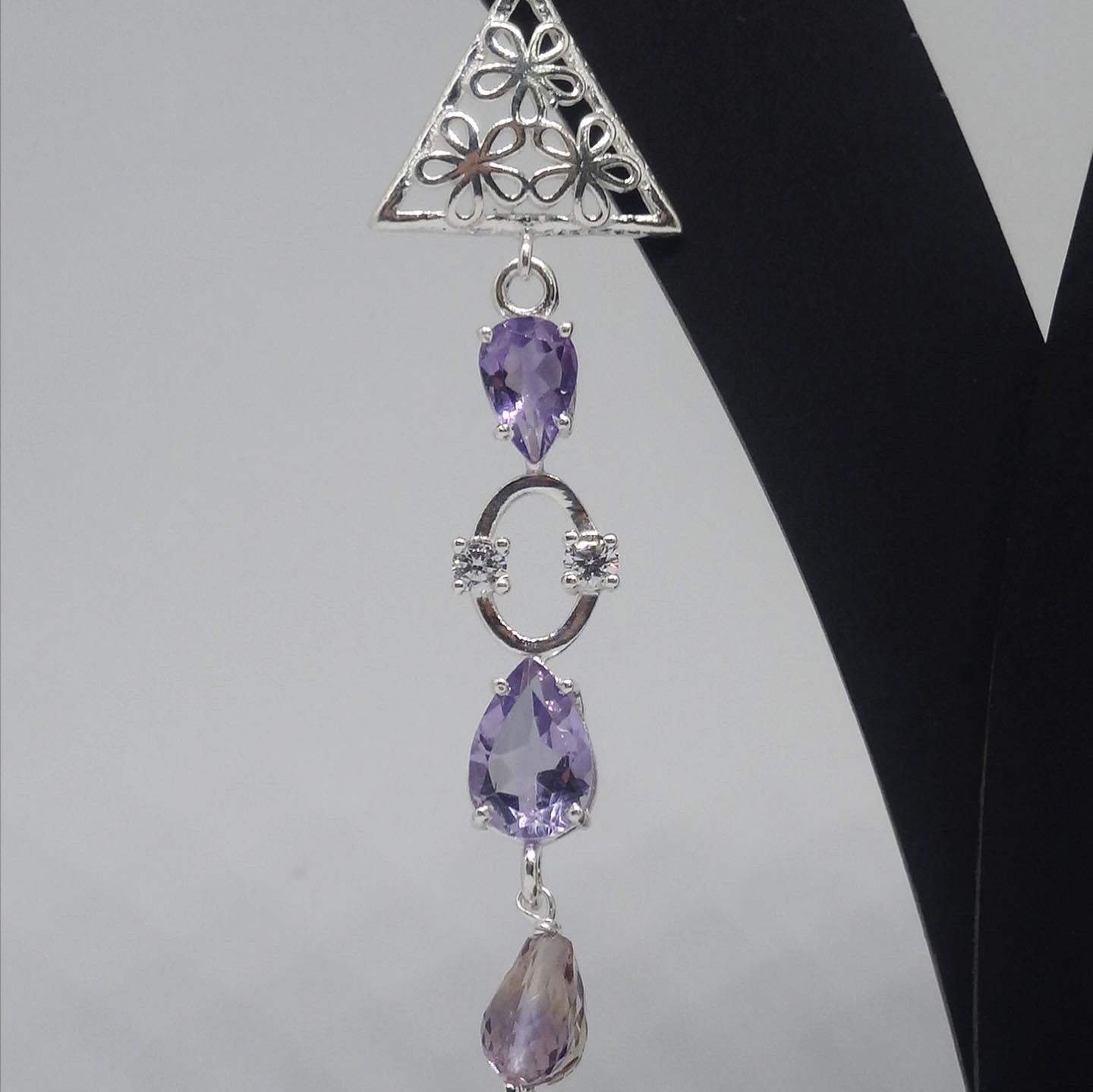 Extra Long Fashionable Silver Earrings