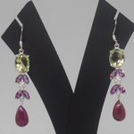 Load image into Gallery viewer, Fancy Multi Color Drops Earring
