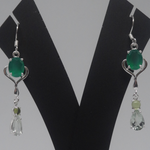Load image into Gallery viewer, Green &amp; Light Green 92.5 Silver Earring
