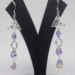 Load image into Gallery viewer, Extra Long Fashionable Silver Earrings
