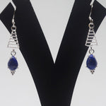 Load image into Gallery viewer, Lapis Lazuli Triangle Silver Earring
