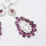 Load image into Gallery viewer, Gorgeous Water Droplet Garnet Silver Earrings
