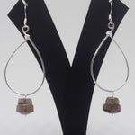 Load image into Gallery viewer, Hoop Silver Earrings with Smoky Topaz
