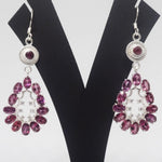 Load image into Gallery viewer, Gorgeous Water Droplet Garnet Silver Earrings

