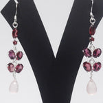 Load image into Gallery viewer, Stunning Red Long Silver Earrings

