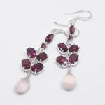 Load image into Gallery viewer, Stunning Red Long Silver Earrings
