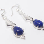 Load image into Gallery viewer, Lapis Lazuli Triangle Silver Earring
