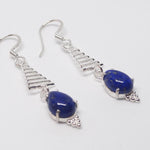 Load image into Gallery viewer, Lapis Lazuli Triangle Silver Earring
