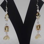 Load image into Gallery viewer, Long Citrine Silver Earring
