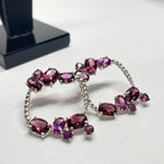 Load image into Gallery viewer, Garnet Studded Silver Earrings
