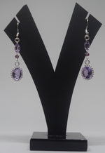 Load image into Gallery viewer, Long Drop Earrings - Amethyst
