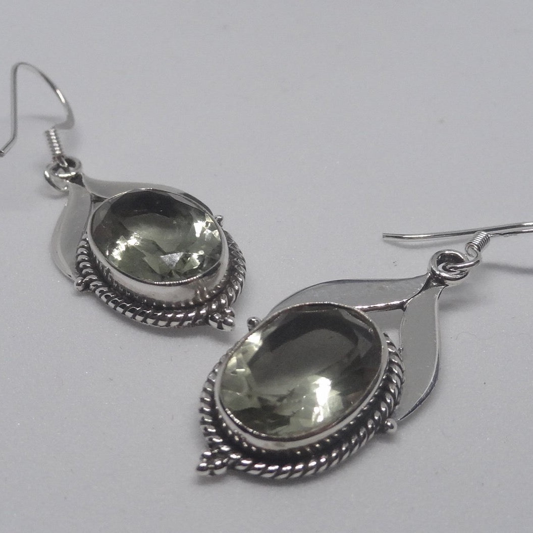 Green Amethyst 92.5 Silver Earring