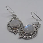 Load image into Gallery viewer, Moonstone Earrings in 92.5. silver
