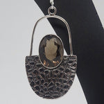 Load image into Gallery viewer, Smoky Topaz Lock Shaped 92.5 Silver Earring

