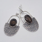 Load image into Gallery viewer, Smoky Topaz Lock Shaped 92.5 Silver Earring
