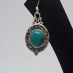 Load image into Gallery viewer, Oxidised Silver Turquoise Earrings
