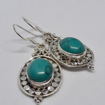 Load image into Gallery viewer, Oxidised Silver Turquoise Earrings
