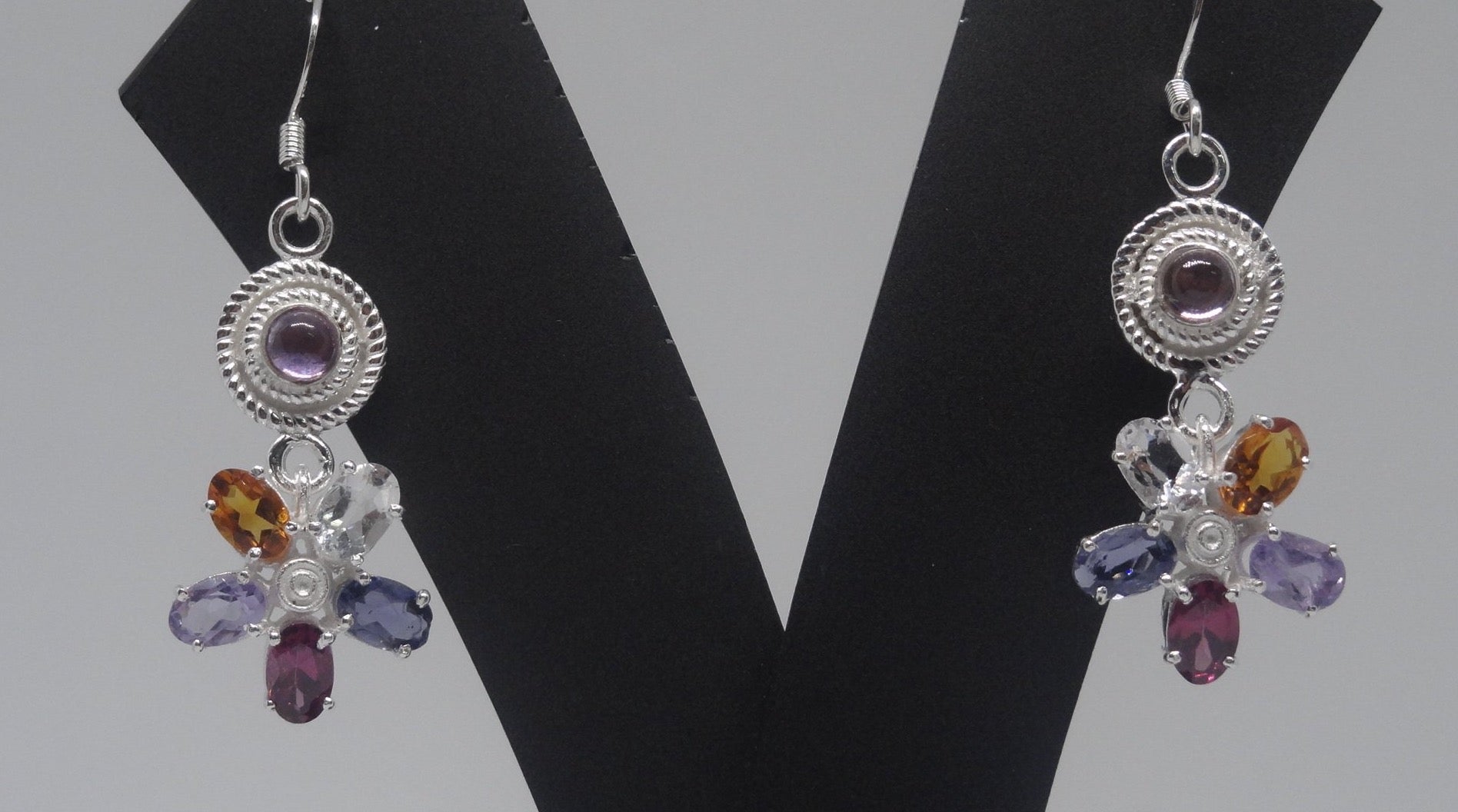 Beautiful Multicolored Flower Star Earrings