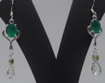 Load image into Gallery viewer, Green &amp; Light Green 92.5 Silver Earring
