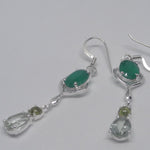 Load image into Gallery viewer, Green &amp; Light Green 92.5 Silver Earring
