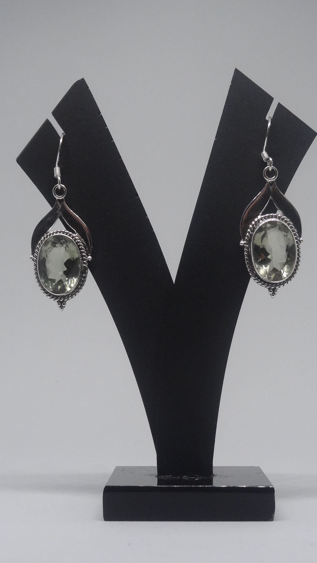 Green Amethyst 92.5 Silver Earring