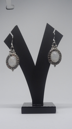 Load image into Gallery viewer, Moonstone Earrings in 92.5. silver
